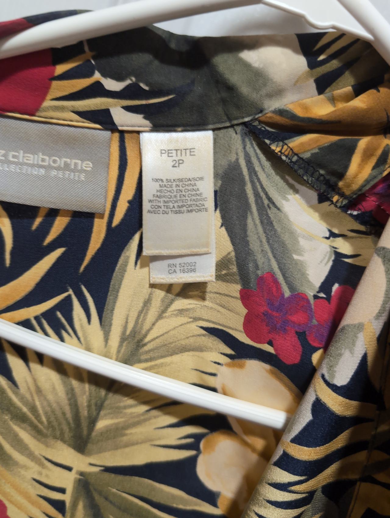 Liz Claiborne Tropical Floral Button Up Shirt