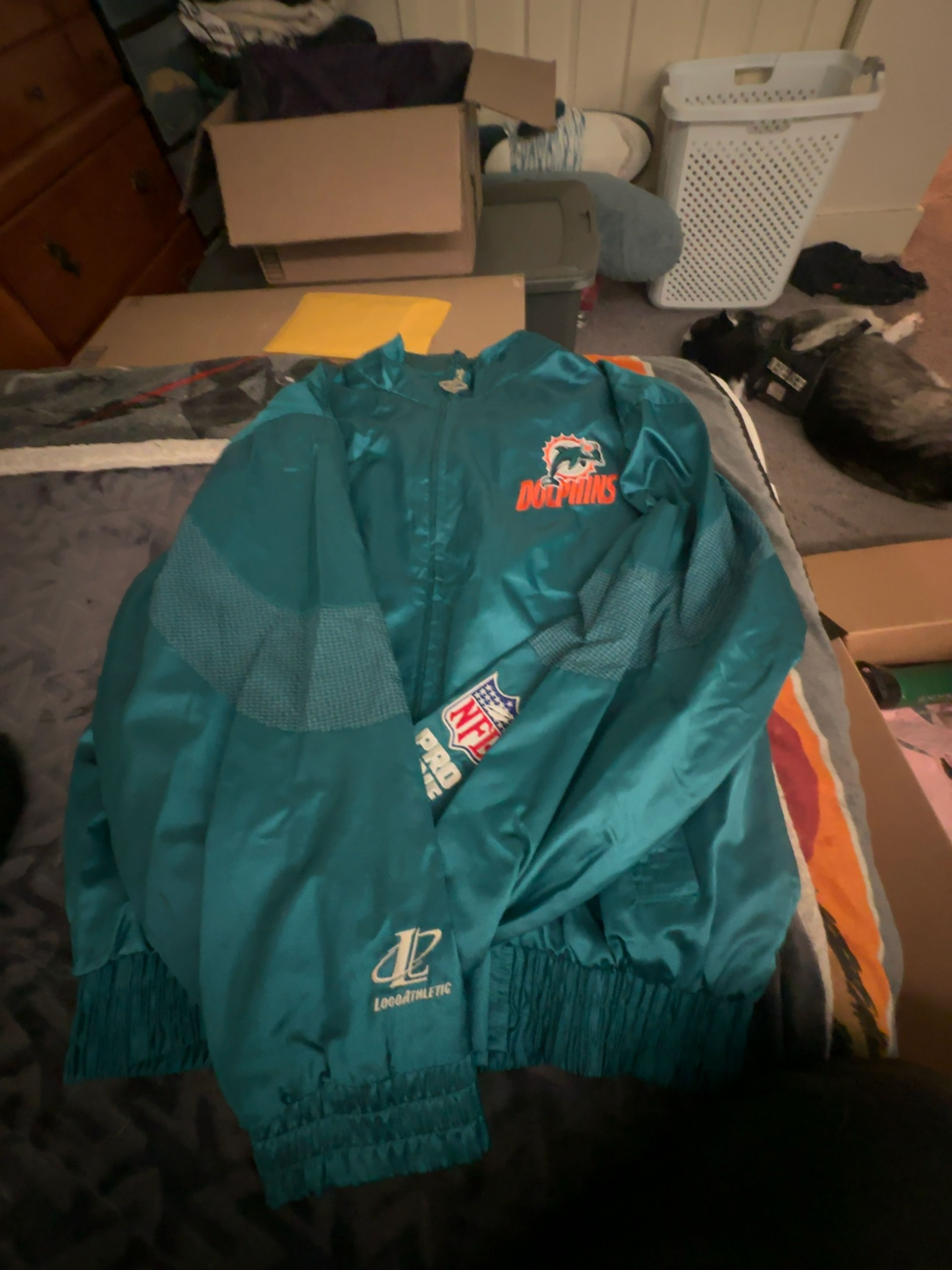 Starter Miami Dolphins Vintage Logo Athletic Windbreaker Jacket XL