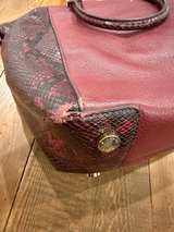 Michael Kors Riley Satchel Handbag Rich Wine Snakeskin - Image 7