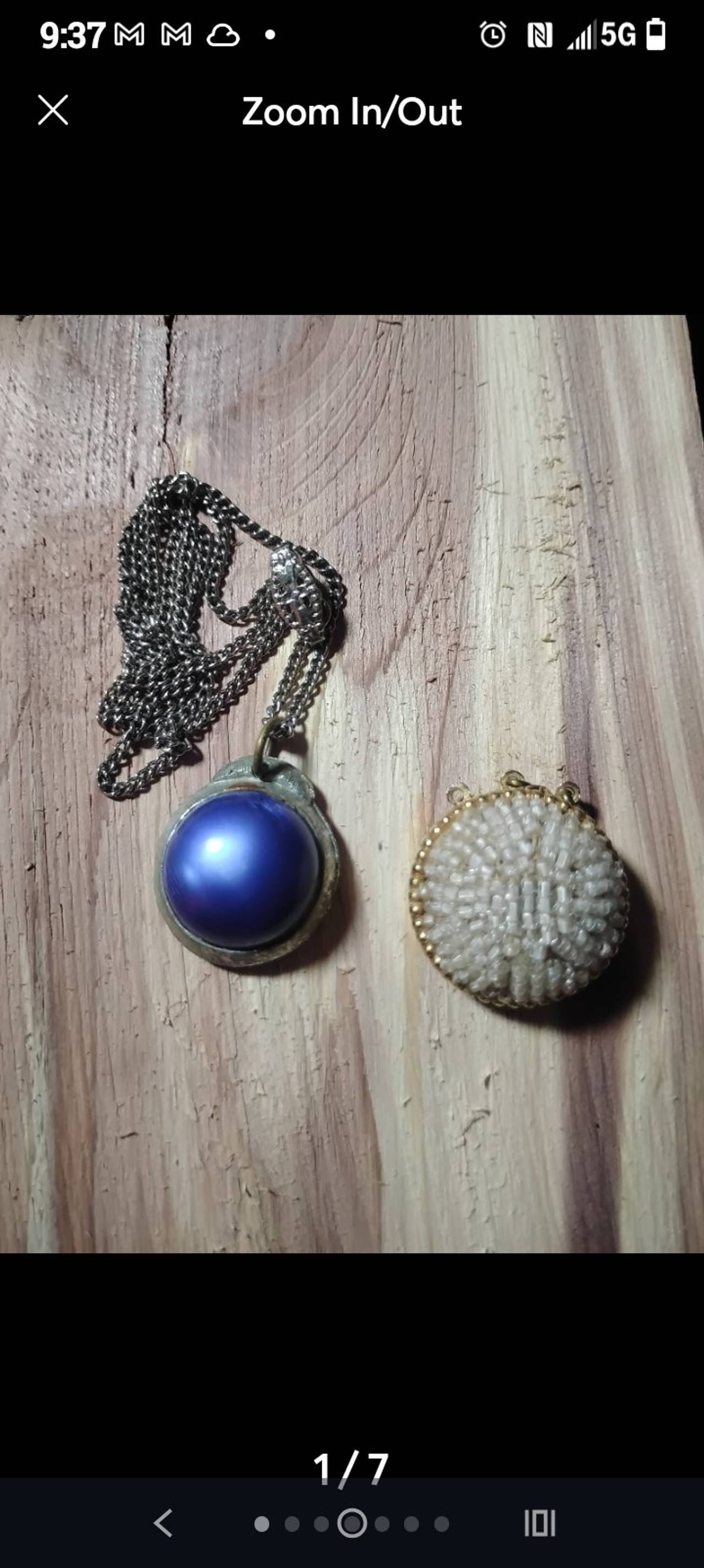 Vintage Purple Cabochon Necklace and Beaded Brooch Set