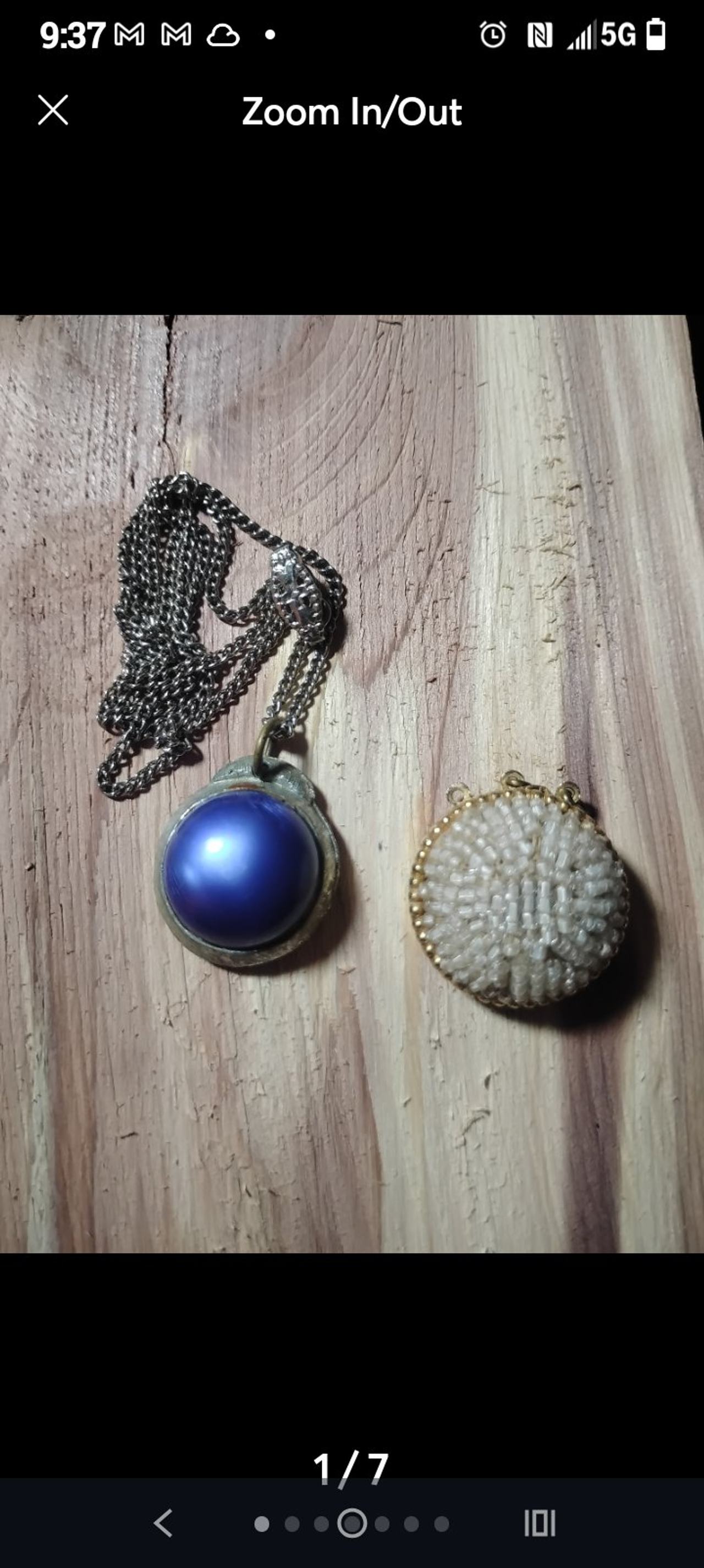 Vintage Purple Cabochon Necklace and Beaded Brooch Set