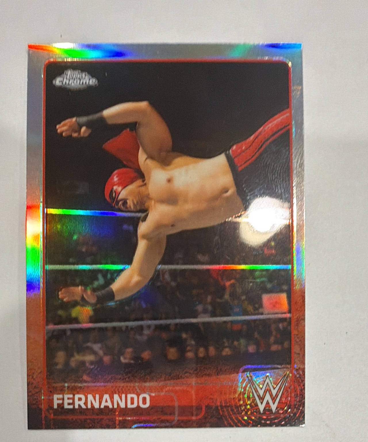 2015 Topps Chrome WWE Fernando Orange Refractor /50 #74