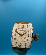 Vintage Ingraham Tonneau Watch movement with dial and crown - Image 1
