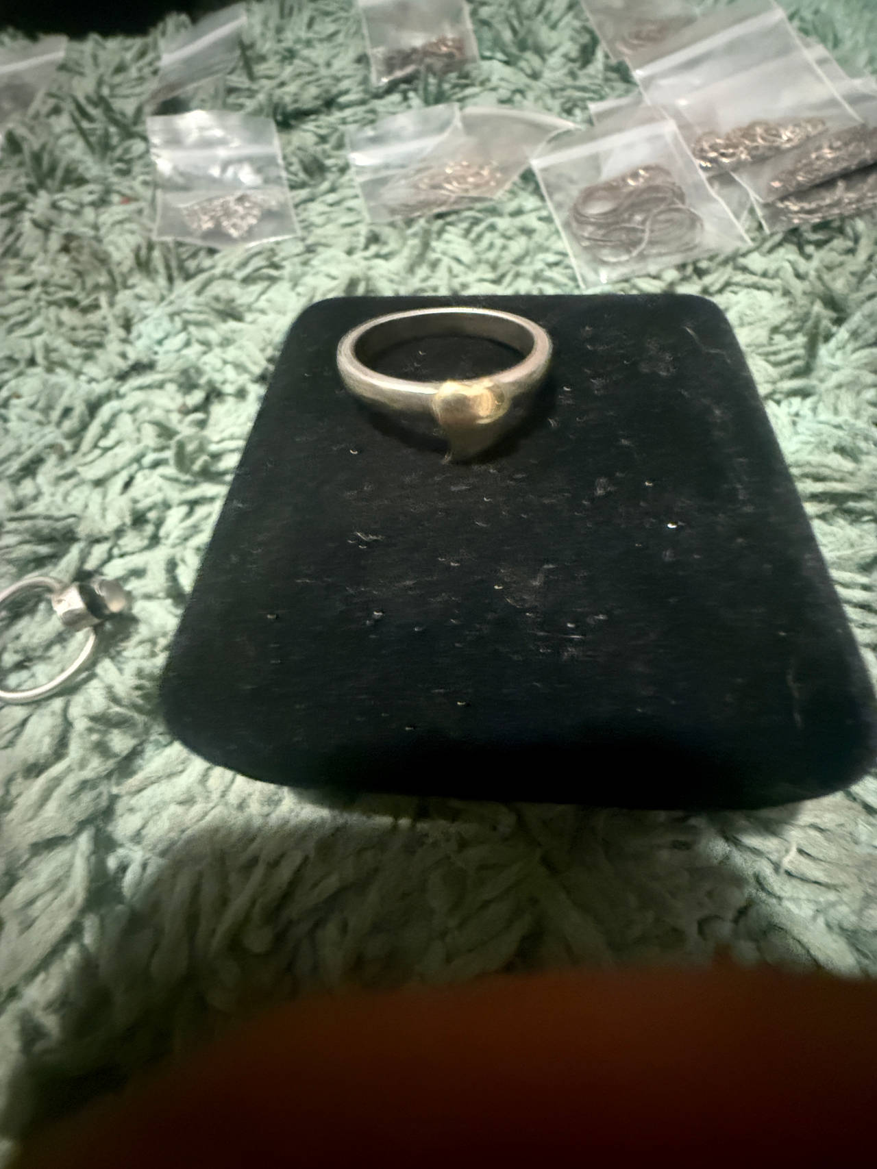 Tiffany & Co. Sterling Silver and 18k Gold Heart Ring