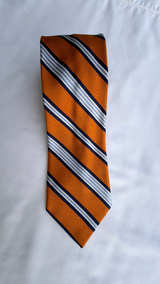 Façonnable Orange Striped Silk Tie - Image 2