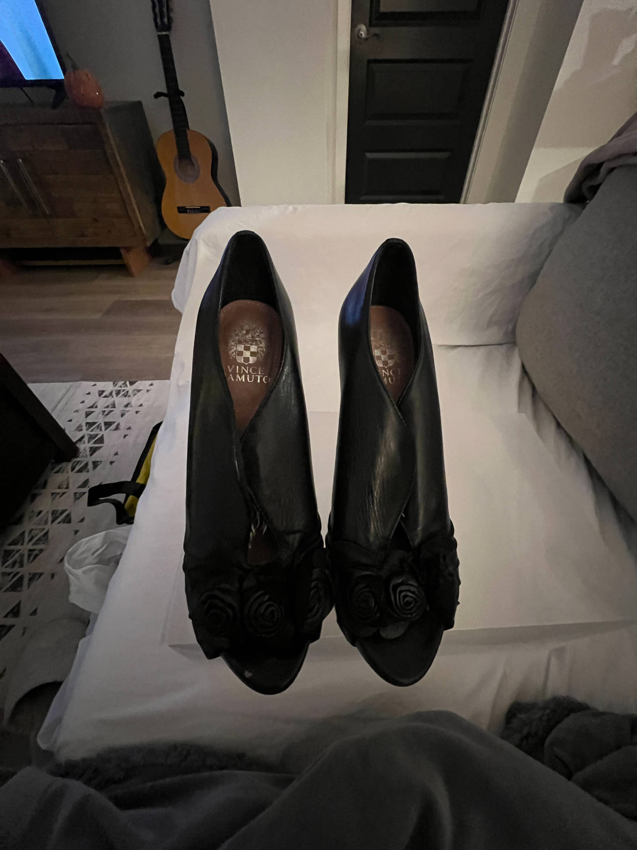 Vince Camuto Peep Toe Leather Heels