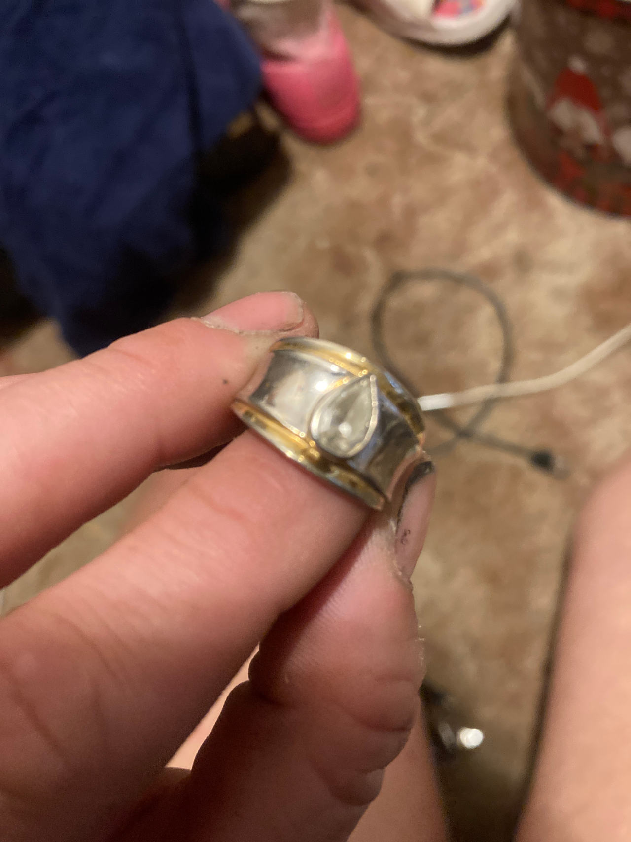 Sterling Silver and Gold Band Ring