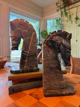 Vintage Onyx Horse Head Bookends - Image 3