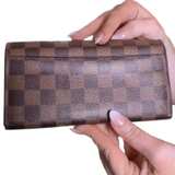 Louis Vuitton Sarah Wallet Damier Ebene Brown & Pink - Image 6