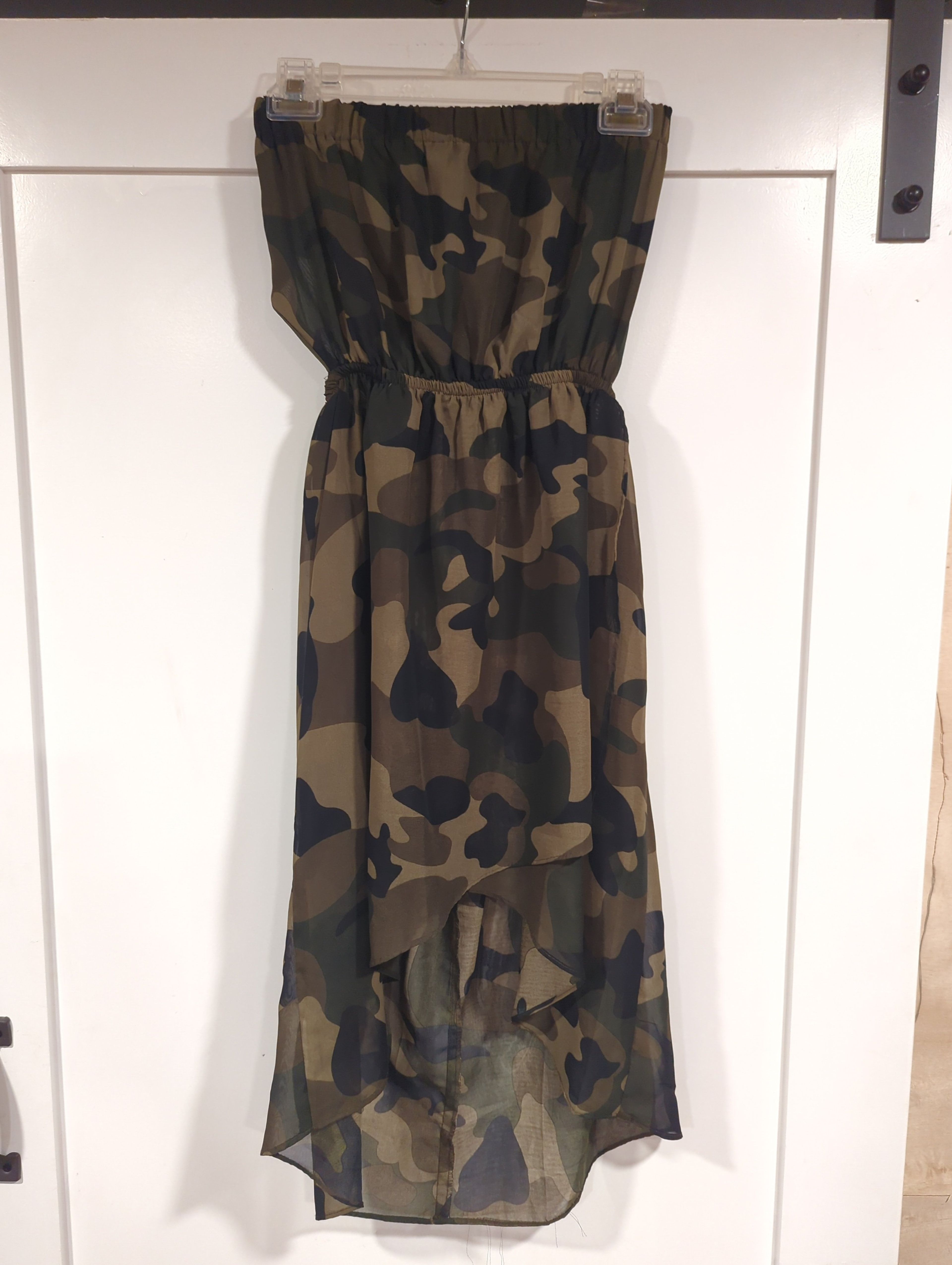 Camo High-Low Strapless Dress - Image 2