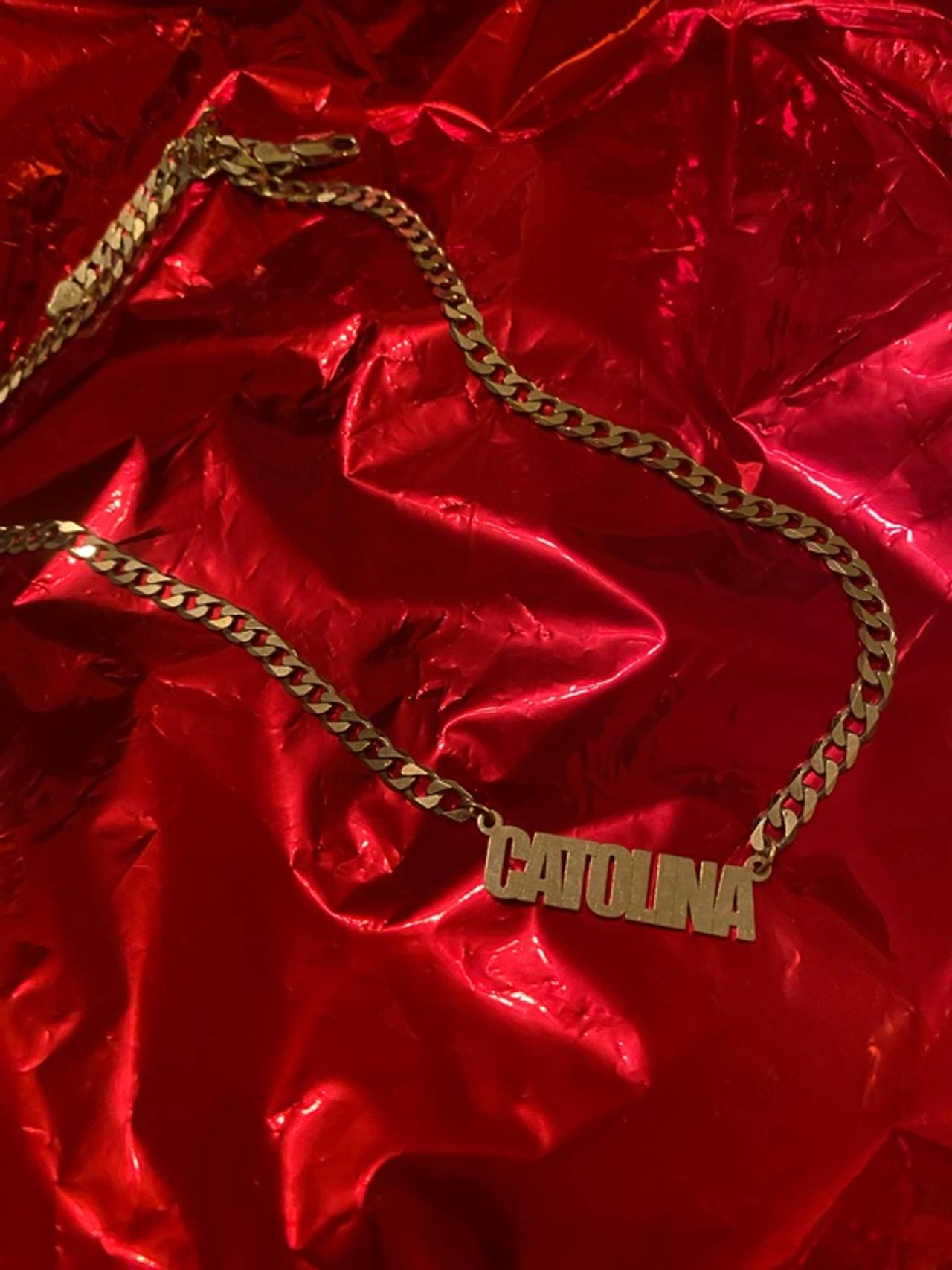 Custom Nameplate Necklace 8mm Cuban Chain Gold Plated