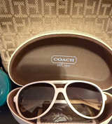 Coach Daisy White Aviator Sunglasses - Image 1