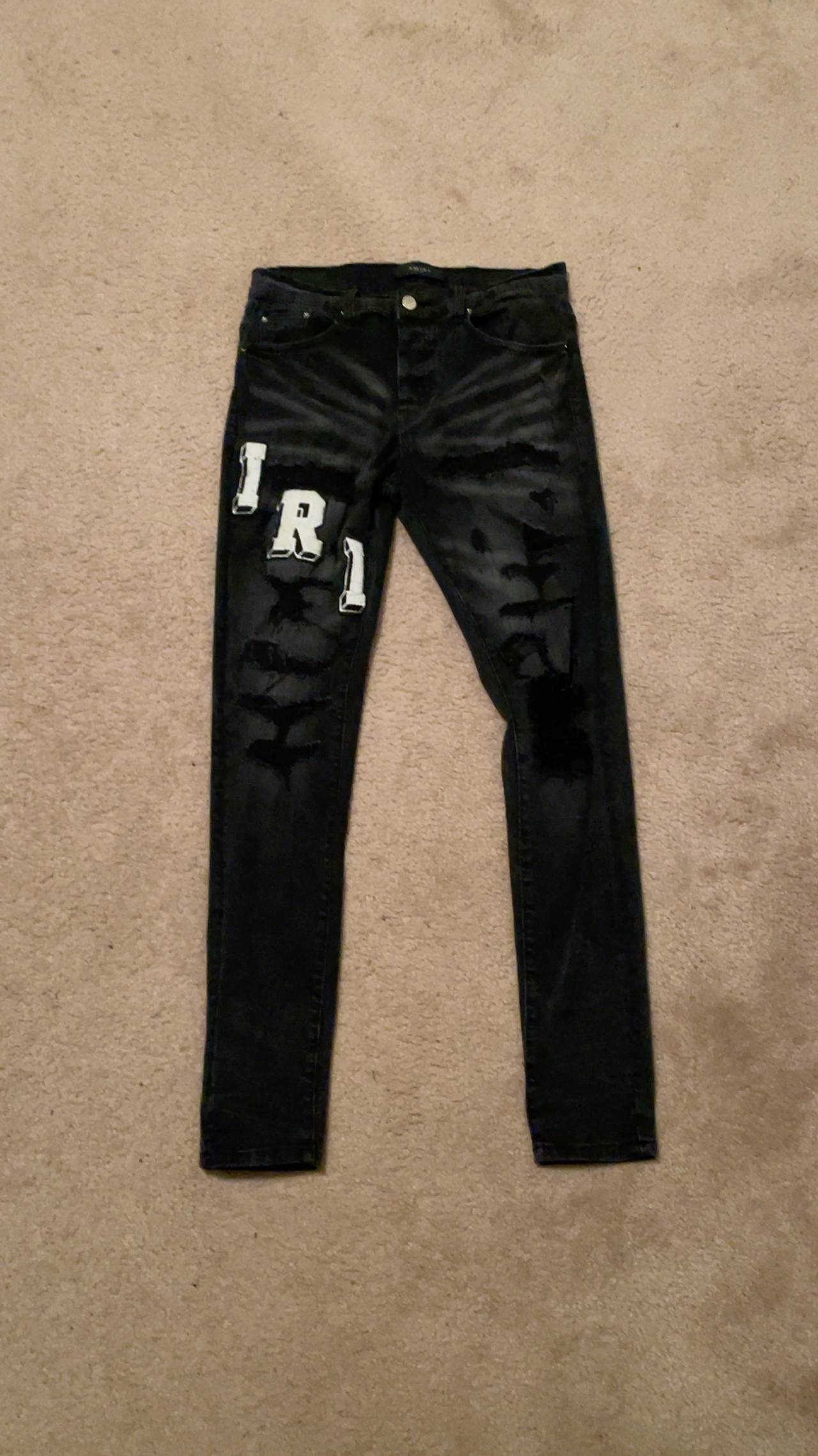 Amiri Varsity Jeans Faded Black