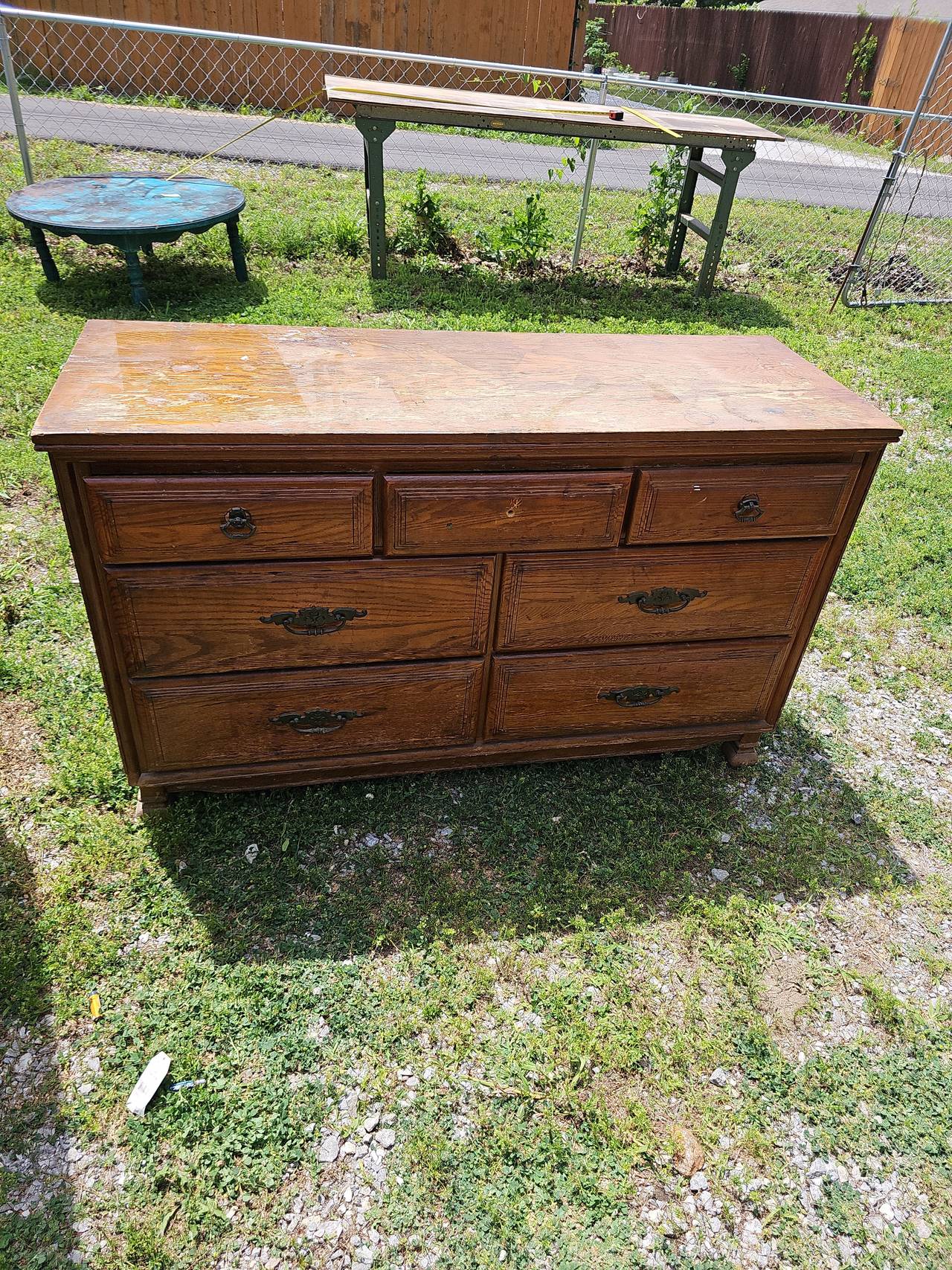 Vintage 7-Drawer Oak Dresser
