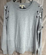 Michael Kors Glitter Lace-Up Shoulder Sweatshirt XL - Image 1
