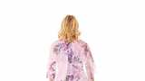 S.L. Fashions Women's Long A-line Mother of The Bride Dress with Ruched Waist, Floral Blush Capelet - Image 3
