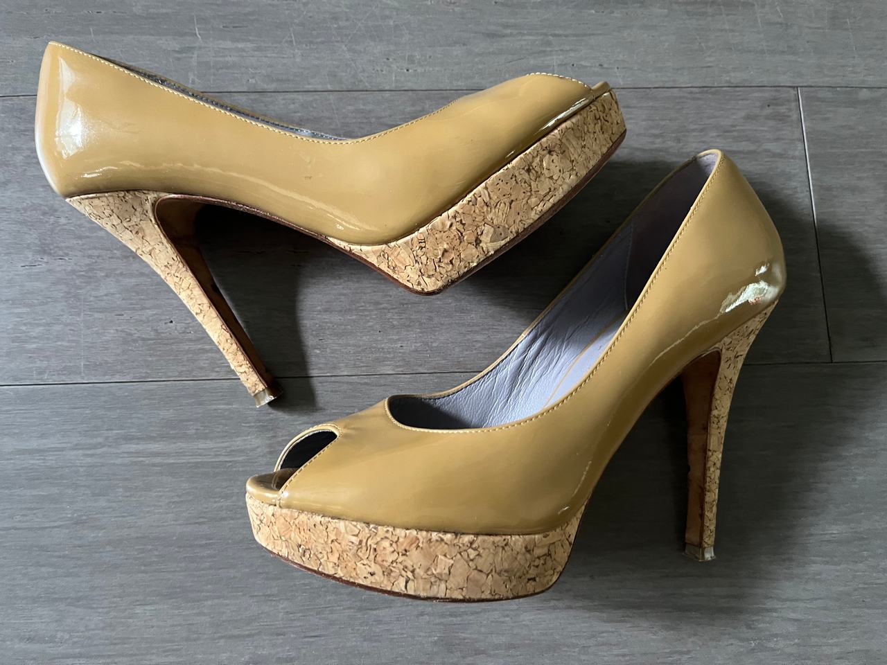 Cole Haan Chelsea Peep Toe Patent Leather Pumps