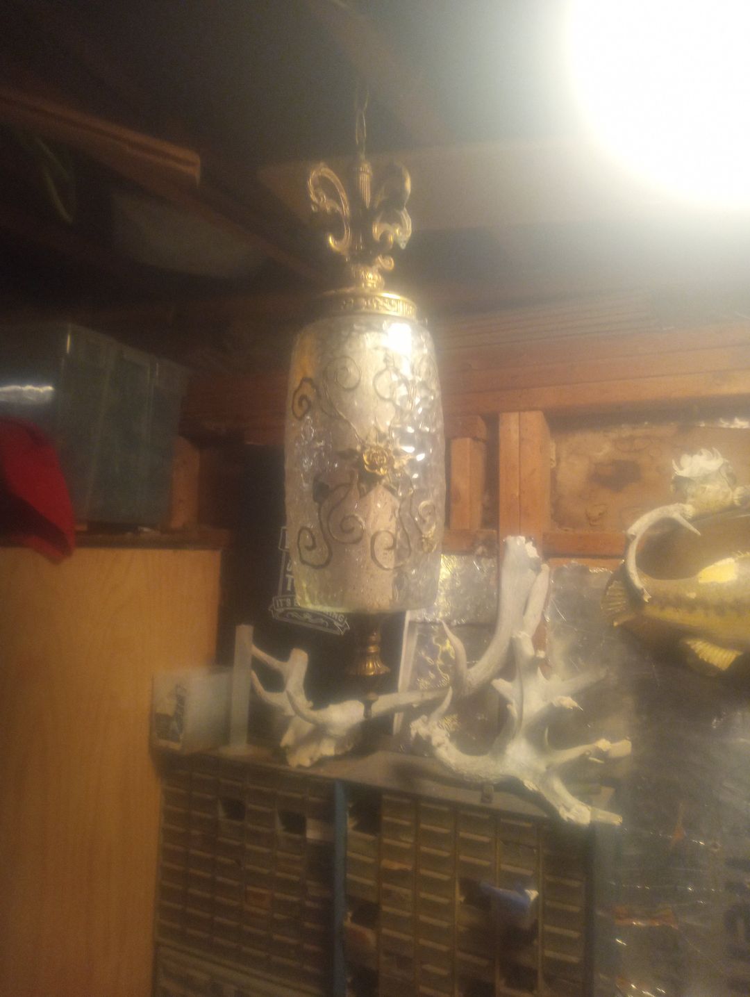 Vintage Hollywood Regency Cylinder Swag Lamp