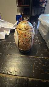 Vintage Satsuma Style Porcelain Egg with Wooden Stand - Image 4