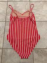 J.Crew Red and White Striped One-Piece Swimsuit - Image 4