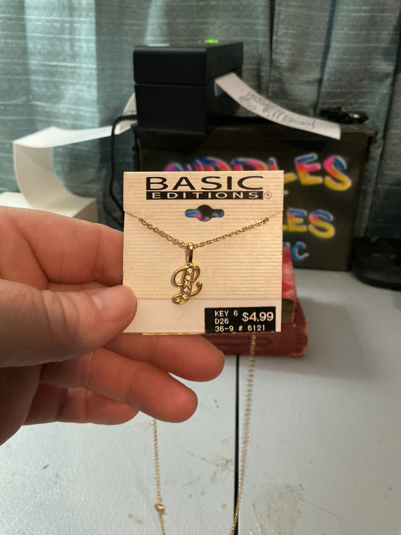 Basic Editions Initial Pendant Necklace 'L'