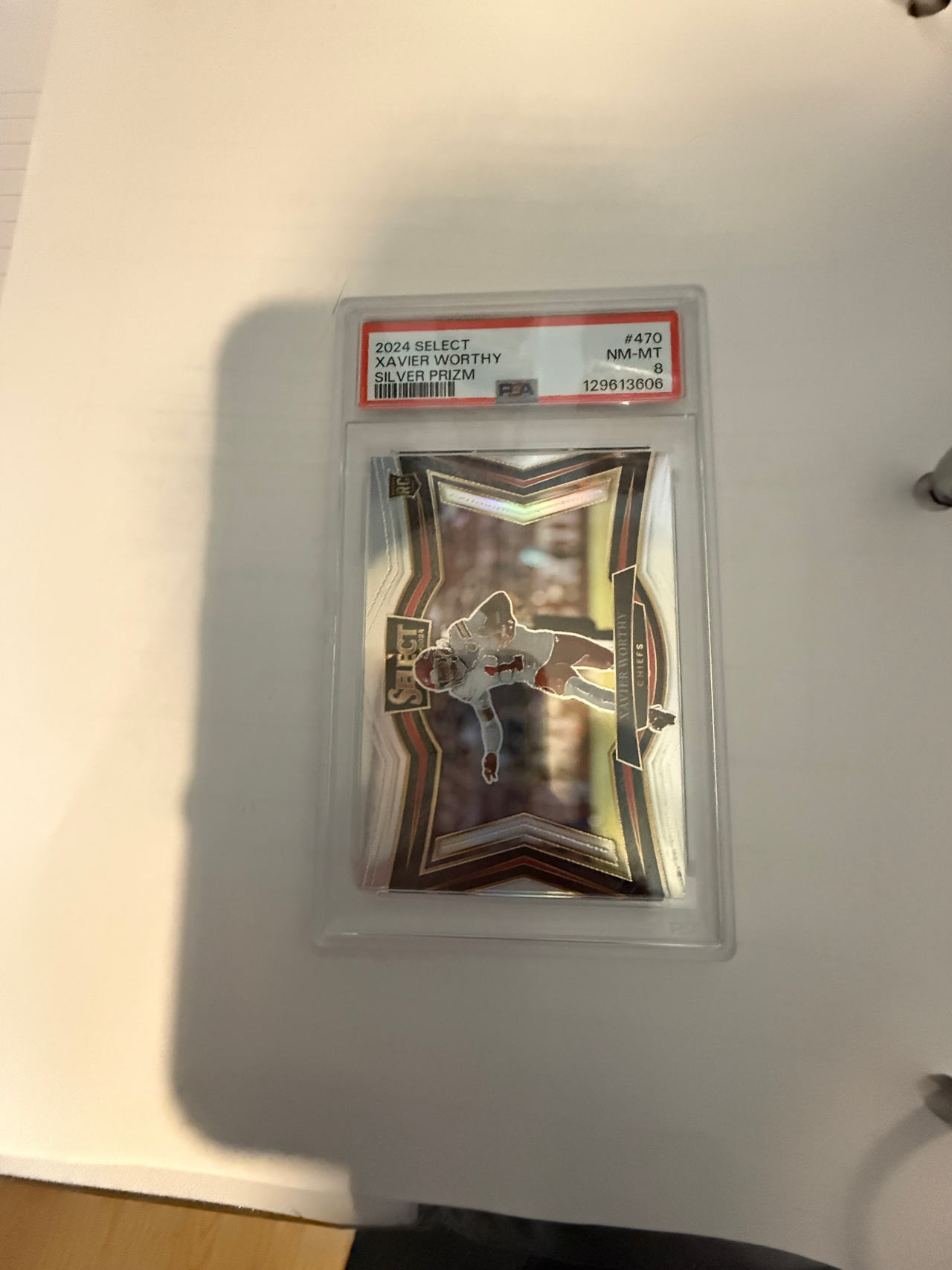 2024 Panini Select Xavier Worthy Silver Prizm #470 PSA 8