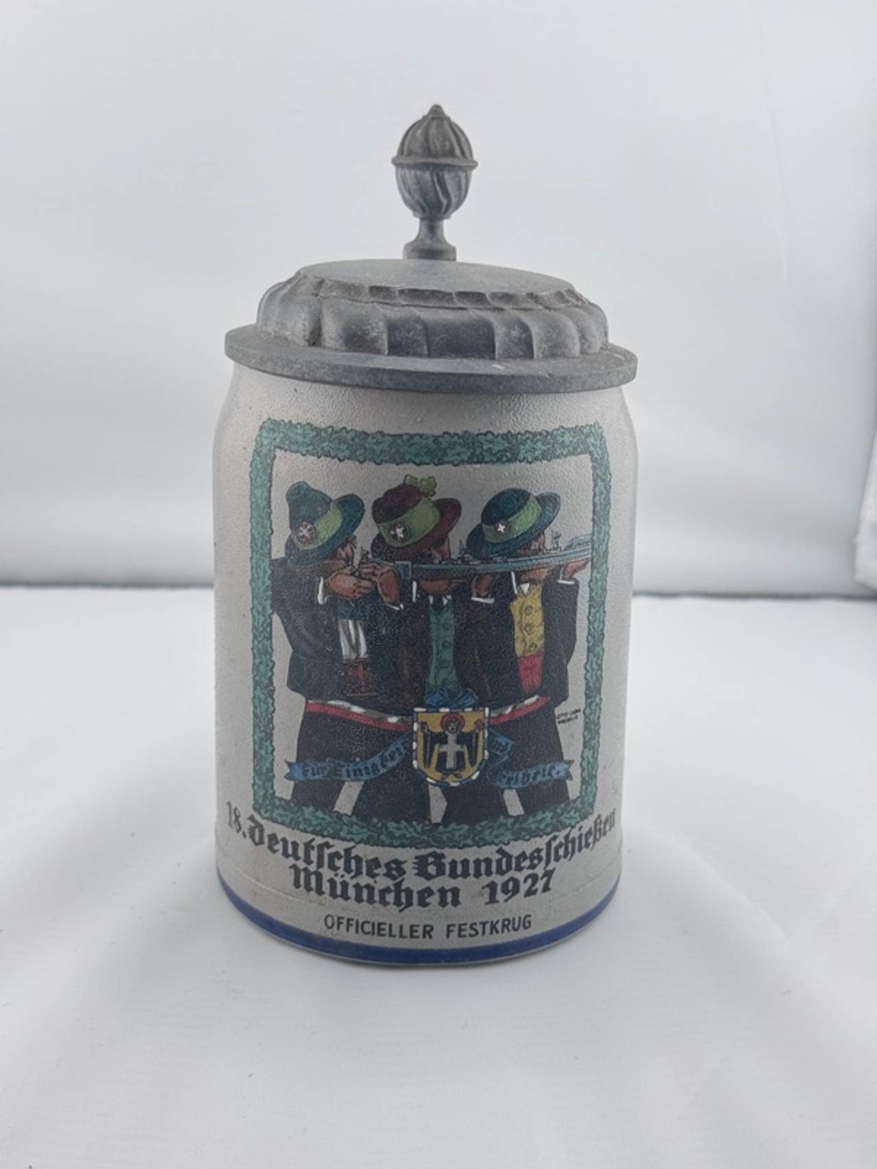 German Vintage Beer Stein 1L Munich 1927
