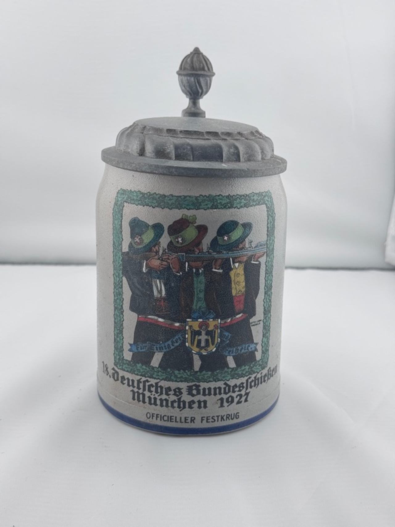German Vintage Beer Stein 1L Munich 1927
