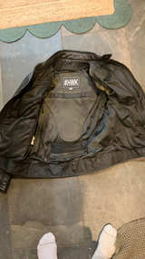 HWK Black Leather Motorcycle Jacket - Image 2