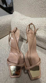 Schutz Vikki Nude Leather Ankle Tie High Heel Sandals: 8.5B - Image 2