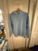 Dior Oblique Terry Cotton Jersey Hoodie Light Blue - Image 1