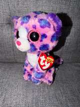 Ty Beanie Boos Reagan the Pink Purple Leopard CLAIRES EXCLUSIVE - Image 1
