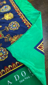 Adolfo Vintage Silk Crest Scarf - Image 3