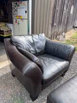 Leather Armchair and Ottoman Set - Image 2