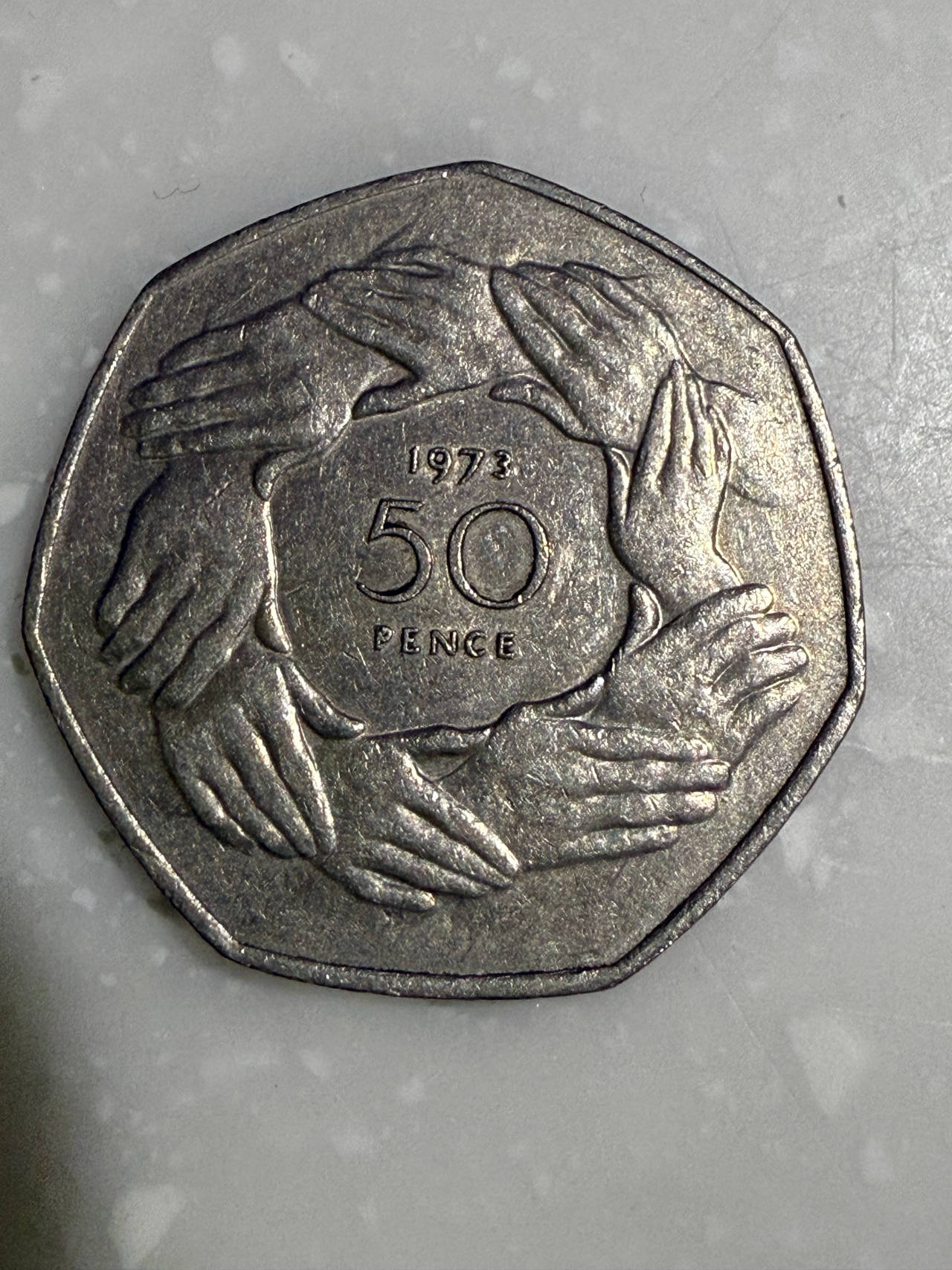 1973 United Kingdom EEC 50 Pence Coin