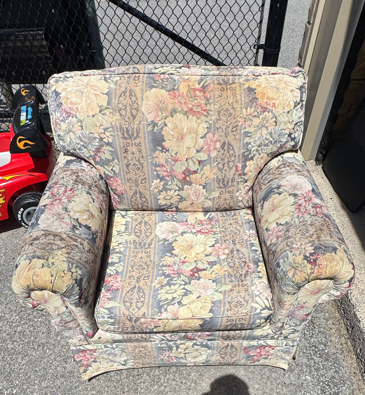 Vintage Floral Tapestry Armchair