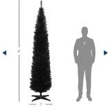 Vickerman 7' Black Pencil Artificial Christmas Tree - Image 2