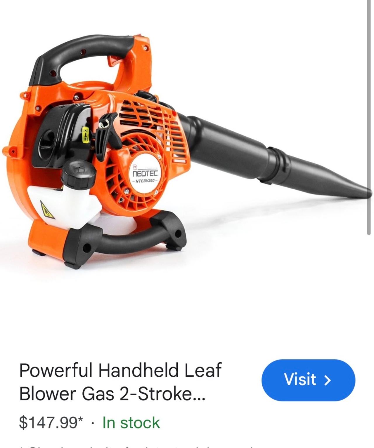 NeoTec NTEBV260 Gas Leaf Blower