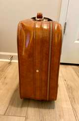 Vintage 1970s Mid-Century Faux Leather Suitcase - Image 5
