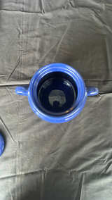 Vintage Bauer Cobalt Blue Bean Pot with Lid - Image 2
