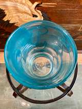 Blenko Aqua Blue Hand Blown Glass Vase - Image 2