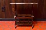 Vintage Solid Wood Magazine Rack Side Table - Image 3