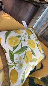 Lemon Print Decorative Throw Pillow with Jute Trim - Image 7