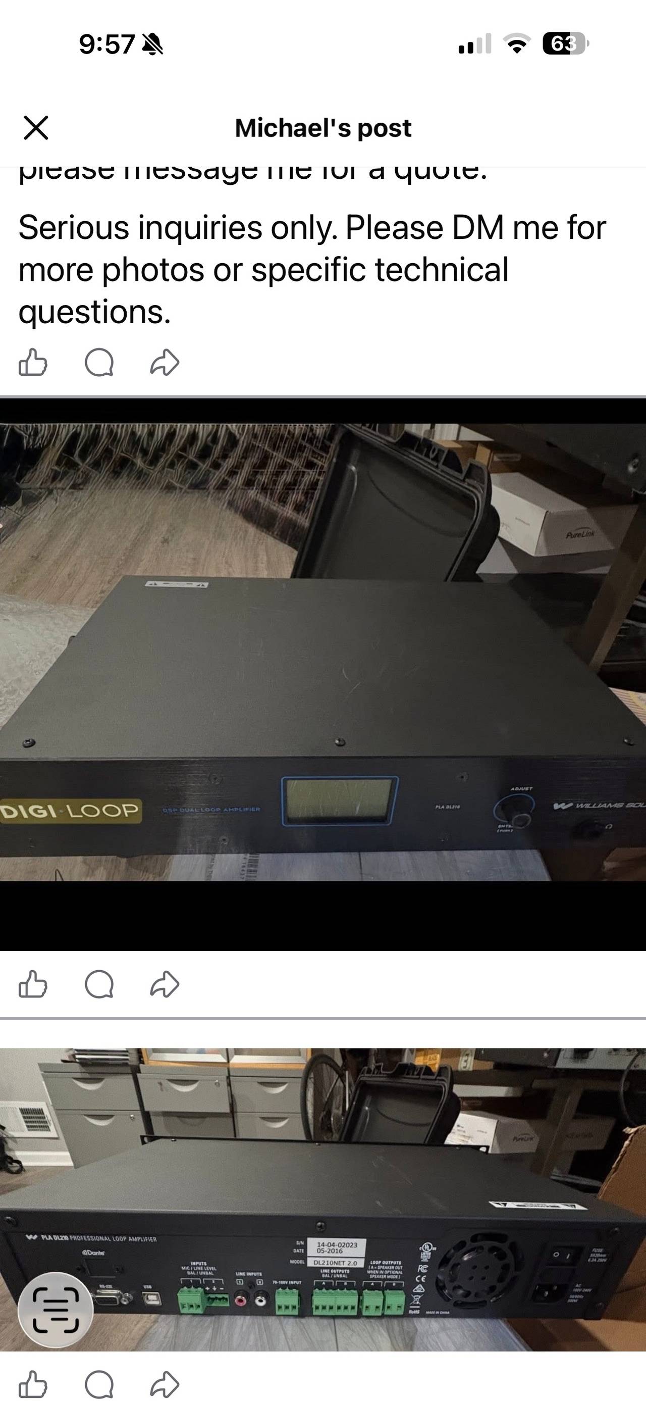 Williams AV Digi-Loop DL210-2.0 DSP Induction Loop Amplifier