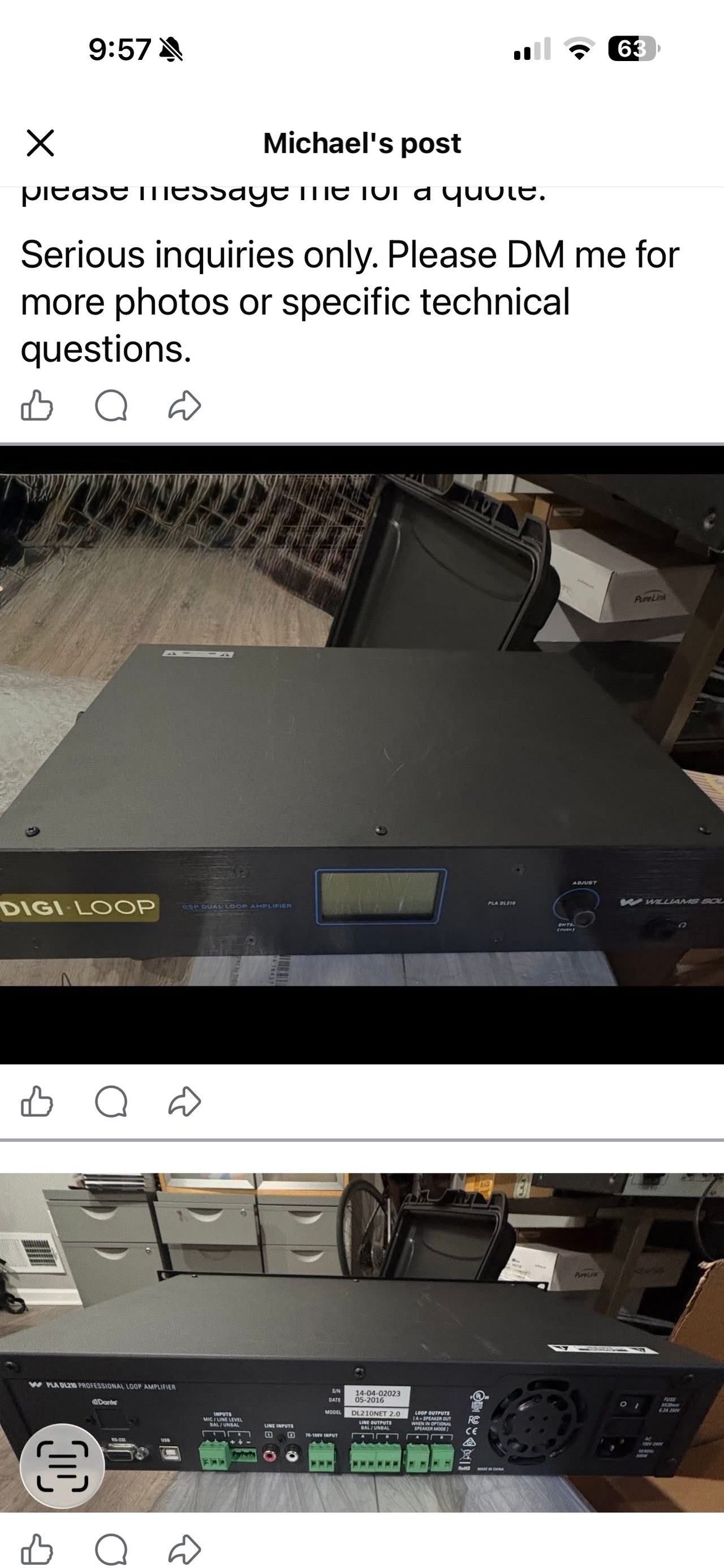 Williams AV Digi-Loop DL210-2.0 DSP Induction Loop Amplifier