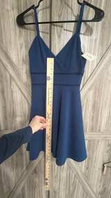 Francesca's Jun & Ivy Navy Blue Lace Fit and Flare Dress - Image 3