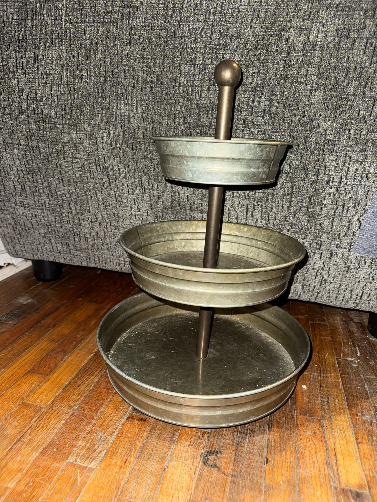 3-Tier Galvanized Metal Serving Tray