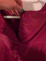Christie & Jill Burgundy Satin Blouse - Image 3