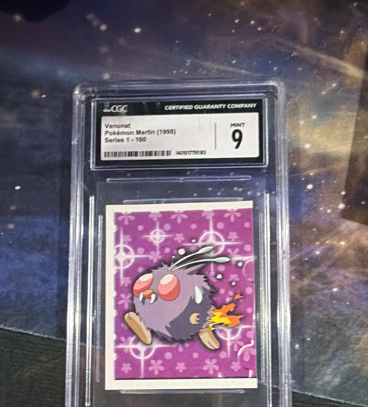 1998 Merlin Pokemon Series 1 Venonat #48 CGC 9 Mint