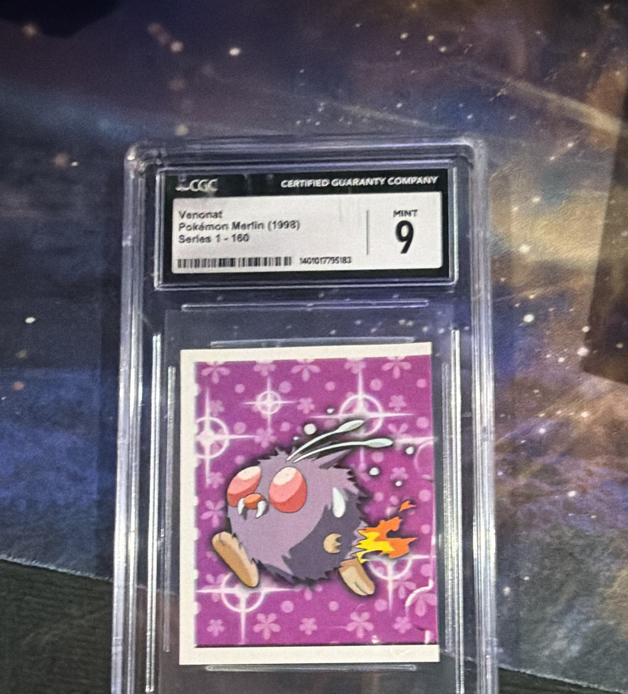1998 Merlin Pokemon Series 1 Venonat #48 CGC 9 Mint
